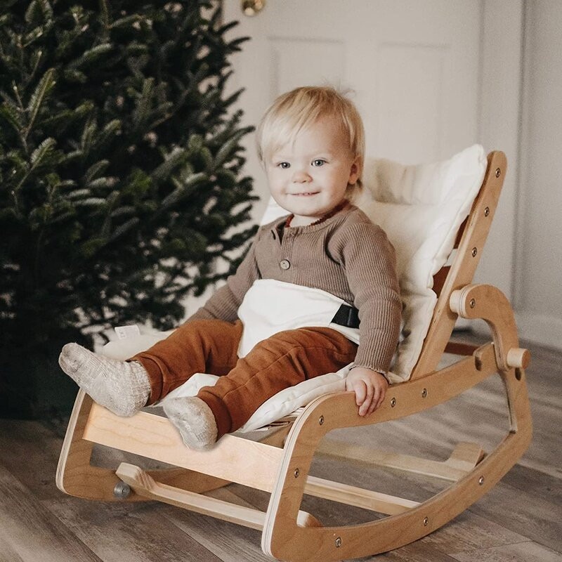 Wooden Rocker Chair with cushion for baby 12 months up Rocking chair Shopee Malaysia