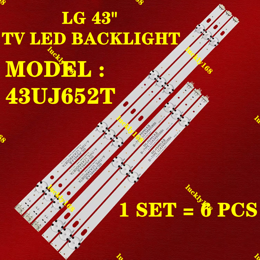 NEW 6PCS LG 43 inch TV LED Backlight For 43'' LG 43UJ652T 43UJ63-A/B ...