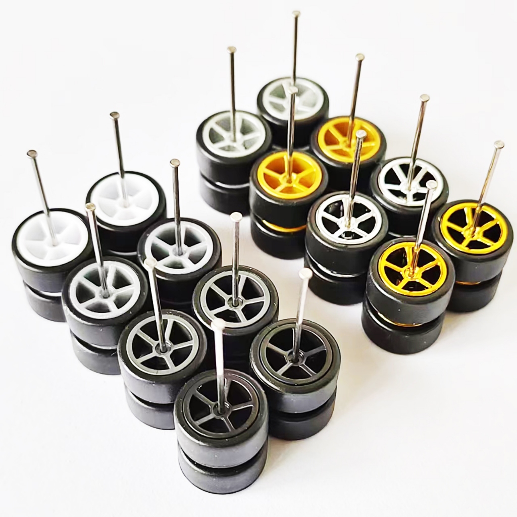 11.2mm 1/64 Alloy Car Wheels Rubber Tires Rim For Hot Wheel/Matchbox ...