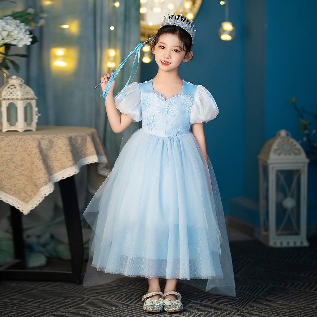 Ice and Snow Romance Elsa Princess summer Dress cosplay Halloween Elsa ...