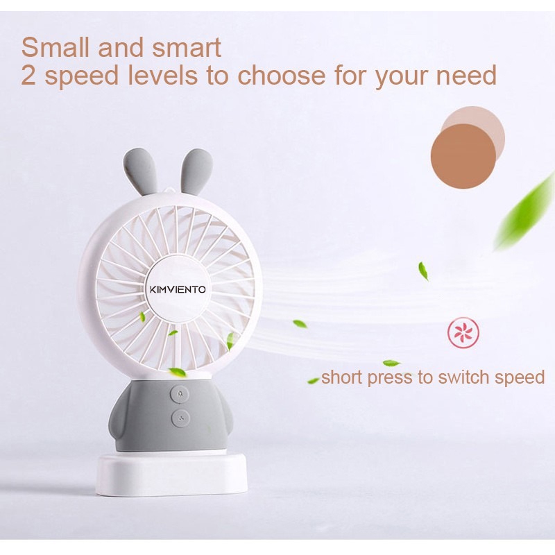 Kimviento Cute Mini Fan Rechargeable Mini Portable Hand Fan Cartoon ...