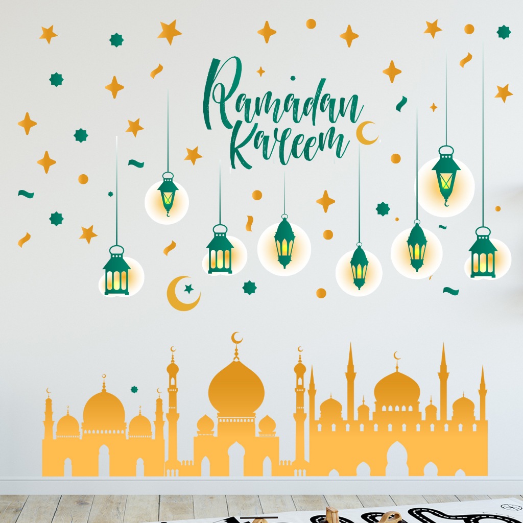 Hari Raya Wallpaper Sticker Decorations for Wall Eid Mubarak Ramadan ...