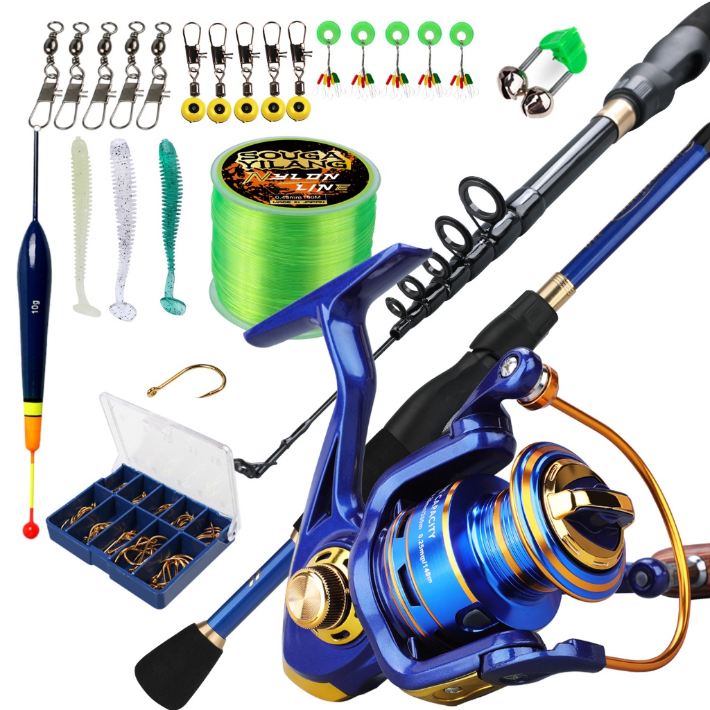 Joran Pancing Set Telescopic Fishing Rod 1.8m/2.4m Ultralight Weight ...