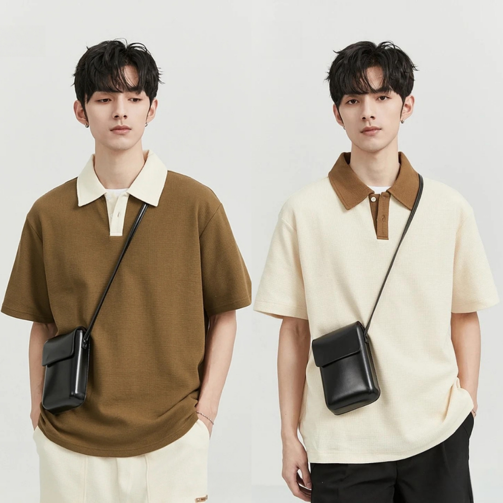 【READY STOCK】ProMan Korean Style Polo shirt Short Sleeve Waffle Fashion ...
