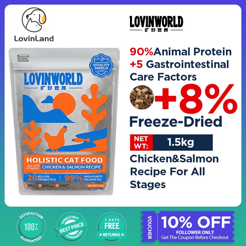 LovinWorld Cat Dry Food High Protein Kittens Complete Food for All ...