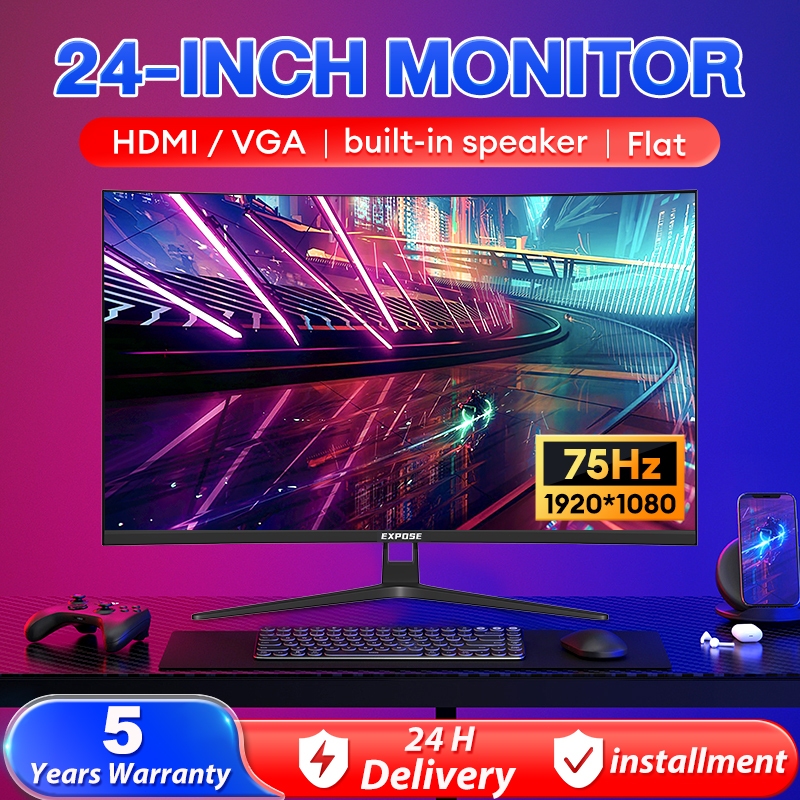 Monitor 24 Inch 75HZ Flat Monitor Frameless Gaming Monitor EXPOSE Murah ...