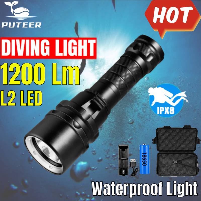 Odepro D2000P 2000 Lumen Scuba Diving Light Mechanical Head Twist ON/Off Night Dive Torch IP68 Waterproof Submarine Flashlight, For Underwater 150M Diving | Buy Now With Express International Delivery - View #5