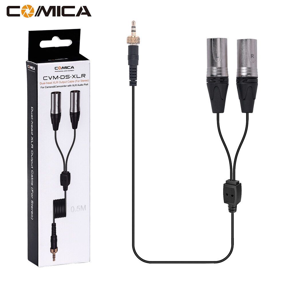 Comica CVMDSXLR Dualhead XLR Output Cable 3.5mm TRS Male to Dual XLR