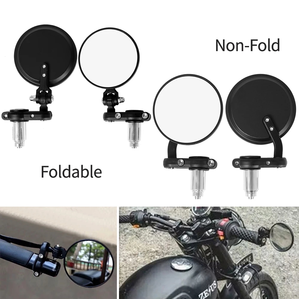 Universal Motorcycle Rear View Mirrors Round 7/8