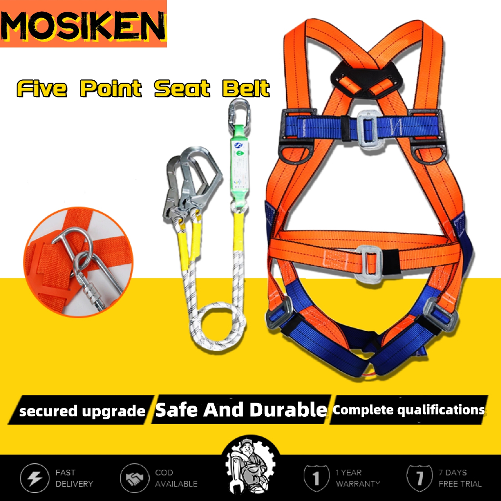 Safety Harness SAFETY BELT FULL BODY HARNESS POLYAMIDE LANYARD LARGE ...