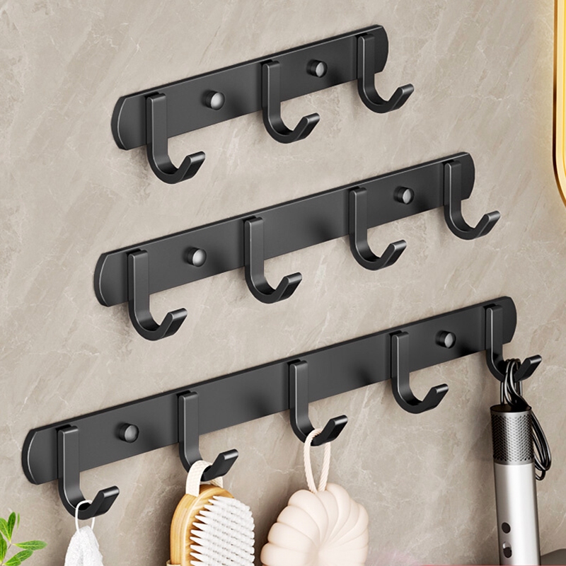 YUN JIE YA Mounted Aluminum Wall Hooks Tower Bar - Black | Shopee Malaysia