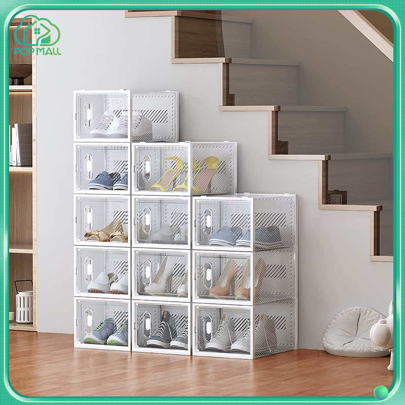 HOT Shelf Ikea Shoes Boxes IKEA Transparent Shoes Box Pp