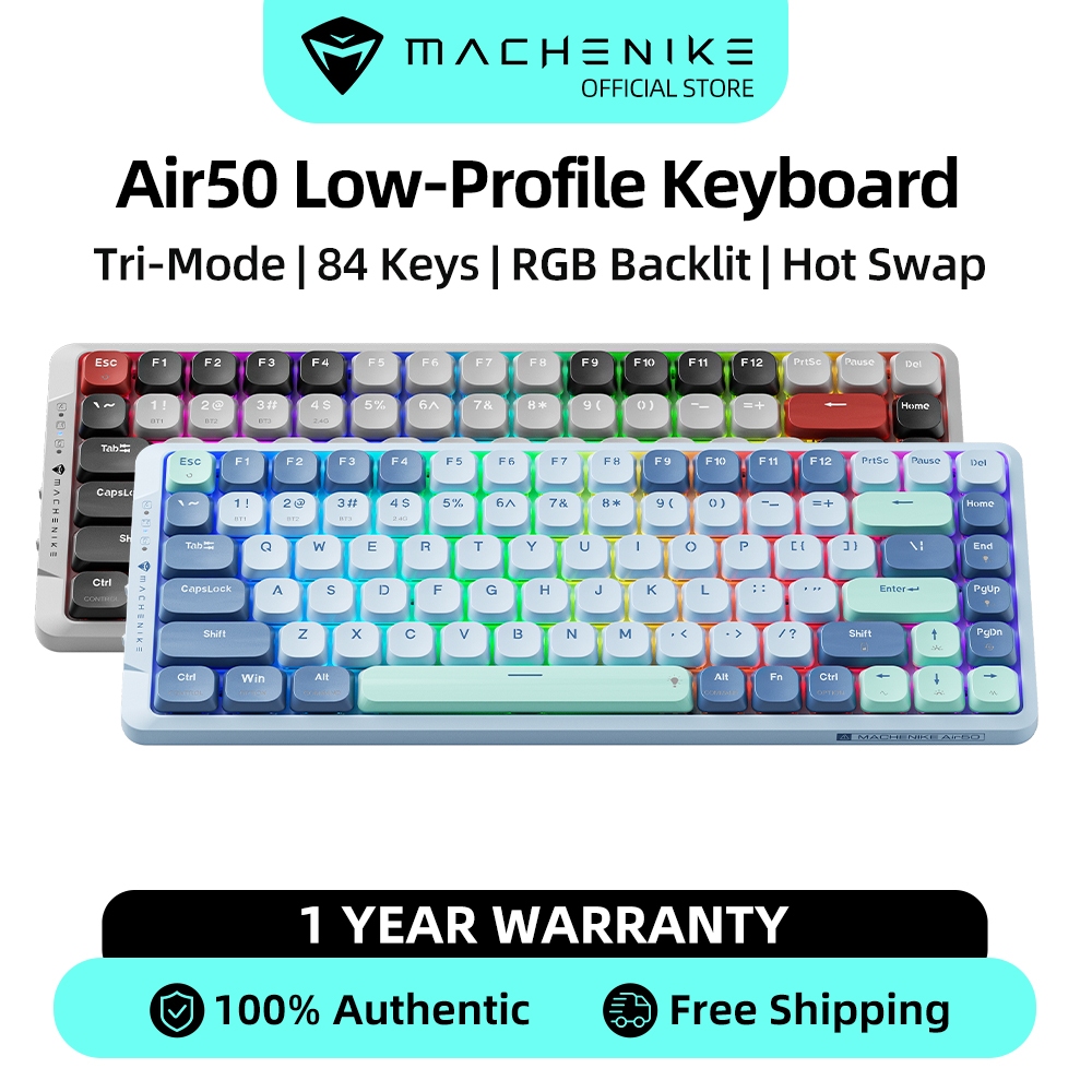 Machenike Air50 LowProfile Wireless Mechanical Keyboard 84 Keys Wired