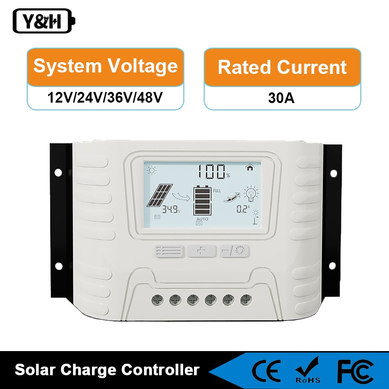 Y&H 30A Solar Charge Controller 12V 24V 36V 48V Solar Regulator with ...