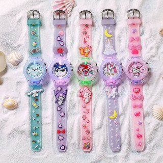 Sanrio Watch Kawaii Melody Cinnamoroll Children LED Luminous Watch ...