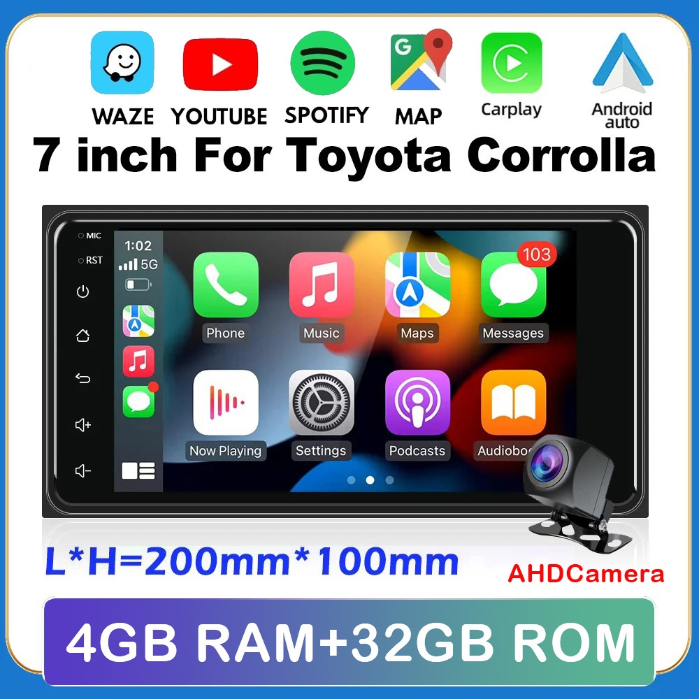 2 din android 12 Universal Car Multimedia Radio Player CarPlay 2Din ...
