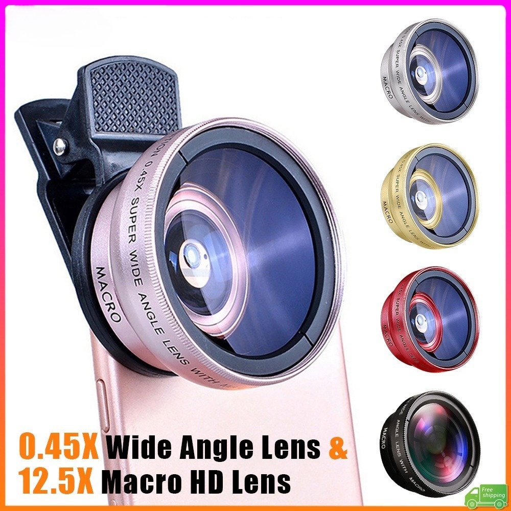 1 pc ultra lightweight 2-in-1 portable 0.45X&49UV ultra wide angle+12 ...