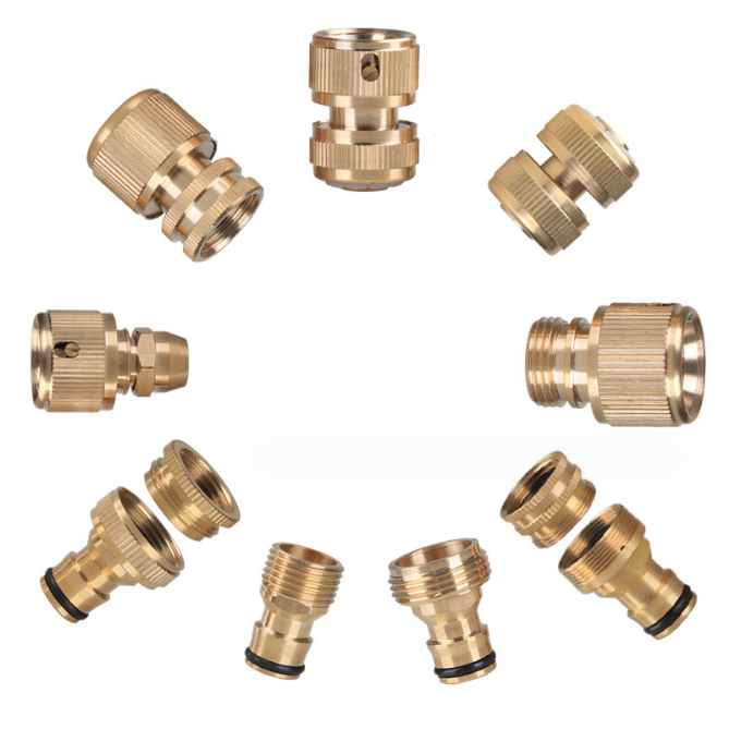 Garden Hose Connectors 1/2 3/4" Thread Quick Connector Brass Faucet