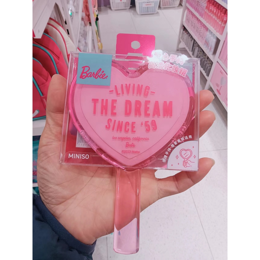 Miniso Barbie 65 anniversary hand held makeup mirror | Shopee Malaysia