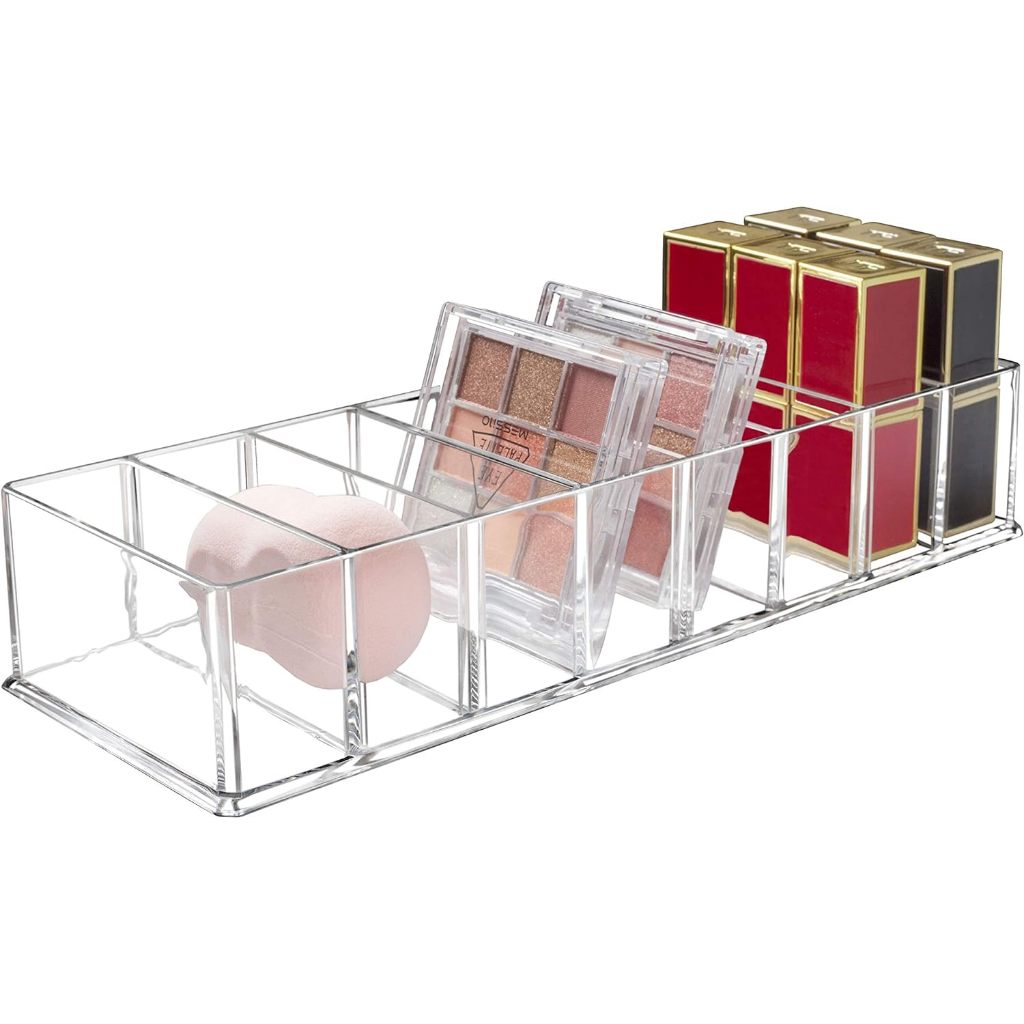 Clear Acrylic Makeup Compact Organizer, 8 Spaces Vanity Organizer Stand ...