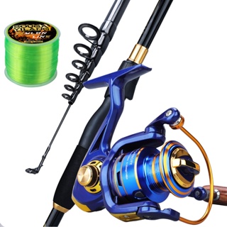 Sougayilang 1.2/2.1M Portable Fishing Rod Reel Set 2 Section Lure Rod with  6BB 5.2:1 High Speed Fishing Reel Gear and Fishing Reel Combo Set for Carp