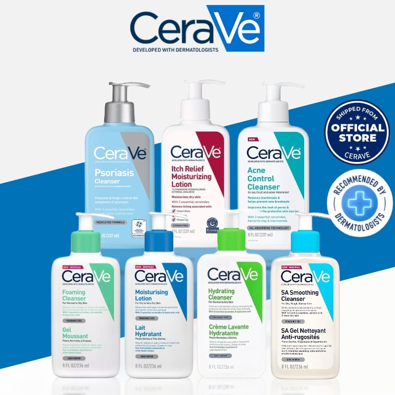 Cerave Foaming Cleanser l Hydrating/Renewing SA /Moisturizing Lotion ...