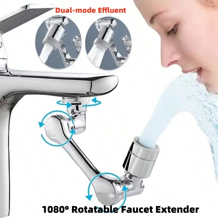 thumbnail image 2 of Uzant Faucet Extender 2 Pcs 1080°Stainless Steel Faucet Extender For Bathroom Sink 2 of 14