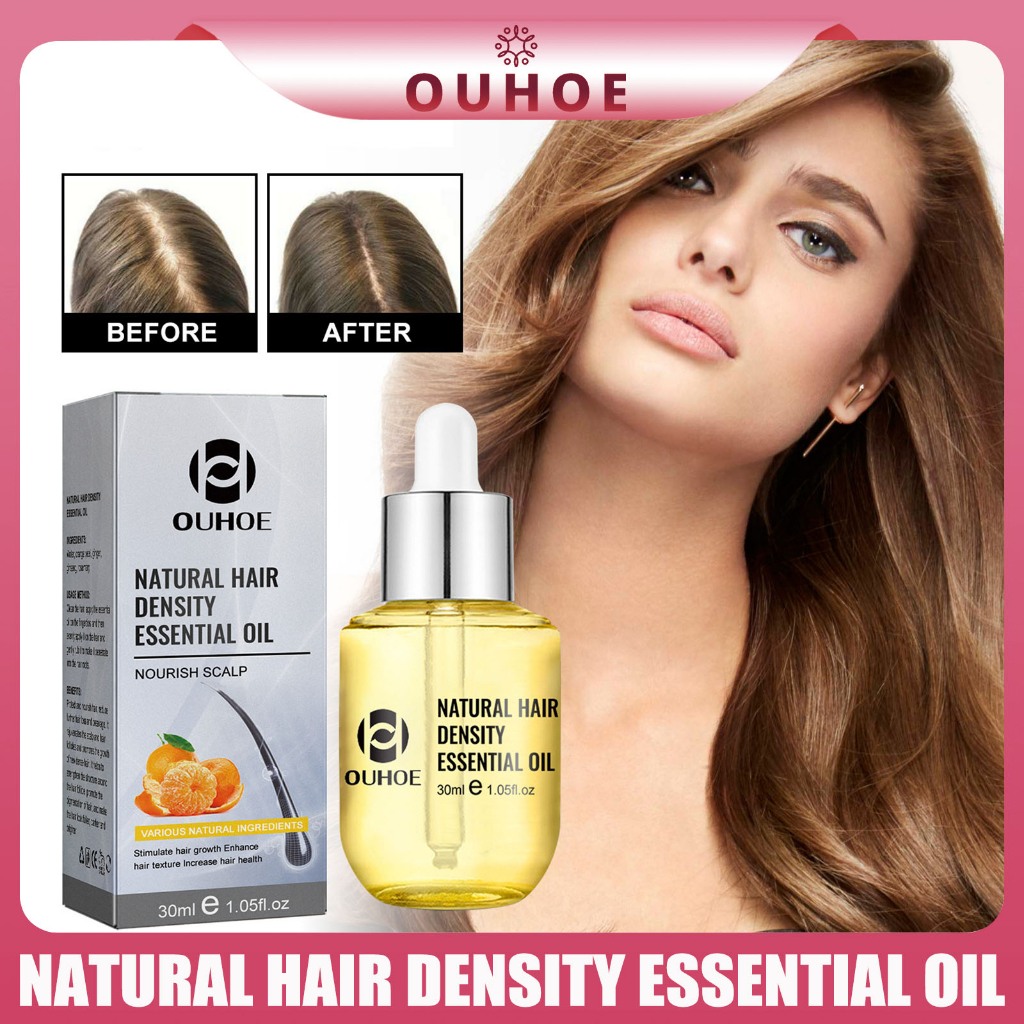 OUHOE Natural Hair Density Essential Oil Dense Hair Essence Moisturizes ...