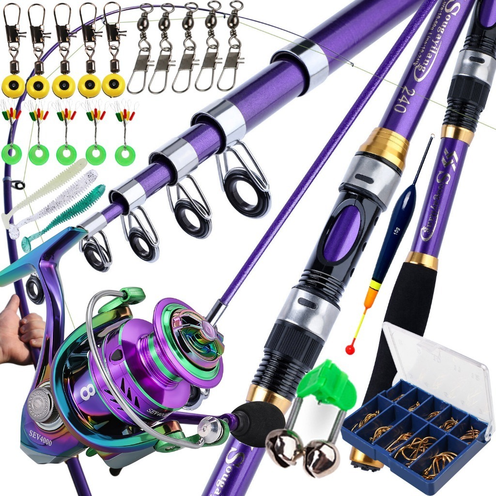 sougayilang fishing rod set 1.8m-3.3m 7/8/9 fishing rod 4000 series 5.2:1  speed ratio fishing reel joran pancing set
