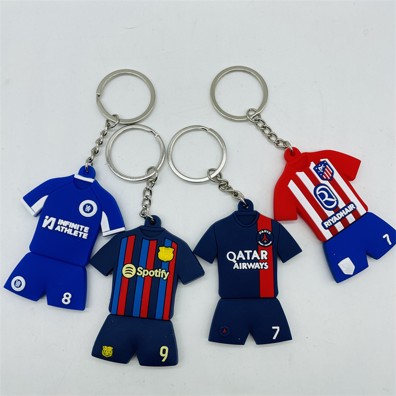 Soccer Suit Shaped Keychains Madrid Mbappe FCB Lewandowski Yamal Reus ...