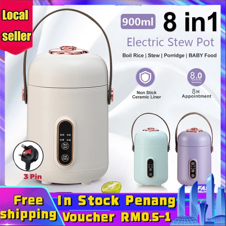 【Malaysia Spot Sale】Electric Stew Pot 8 In 1 Slow Cooker Multi Electric ...