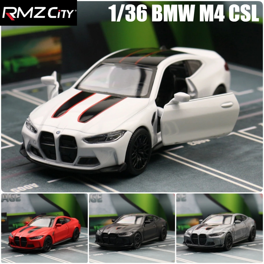 RMZ CITY 1:36 BMW M4 CSL Mpower sports car Models Alloy Diecast car ...