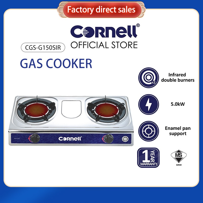 CORNELL Gas Stove Gas Cooker InfraRed 2 Burner Smokeless and Flameless