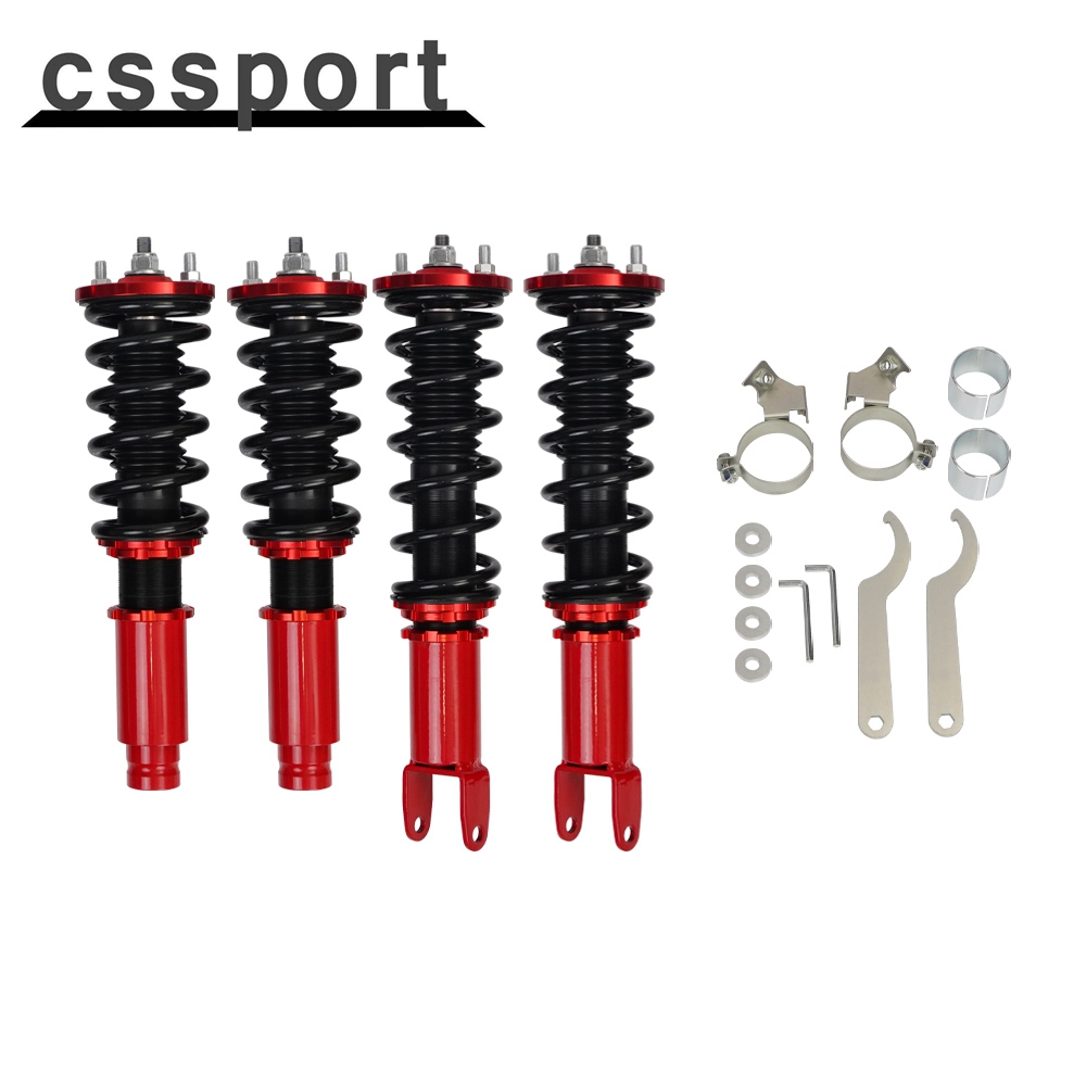 Spring shock absorber suspension kit with adjustable high and low body