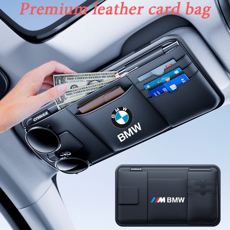 BMW Car High end Leather Sunshade Storage Clip Function Glasses Clip ...