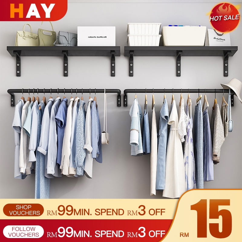 Clothes Hanger Clothes Rack Clothes Bar 120/100/80/60CM Besi Gantung ...