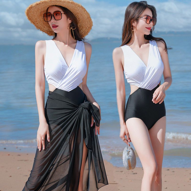 Swimwear women s one piece bikini two piece conservative slimming belly covering Korean hot spring swimsuit Shopee Malaysia