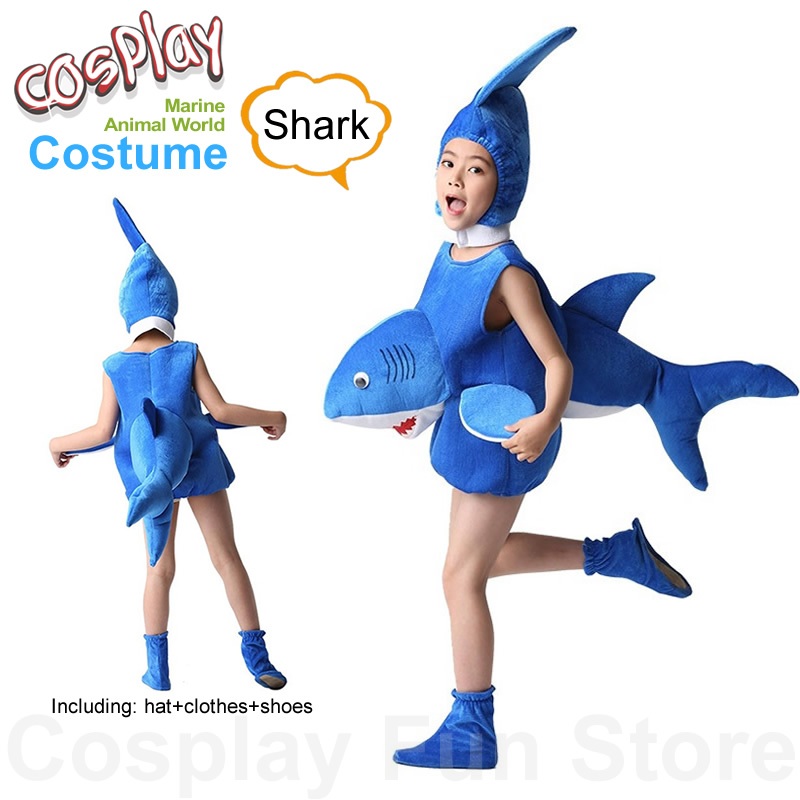Kids Cosplay Shark Costume Performance Marine animals Children's Party ...