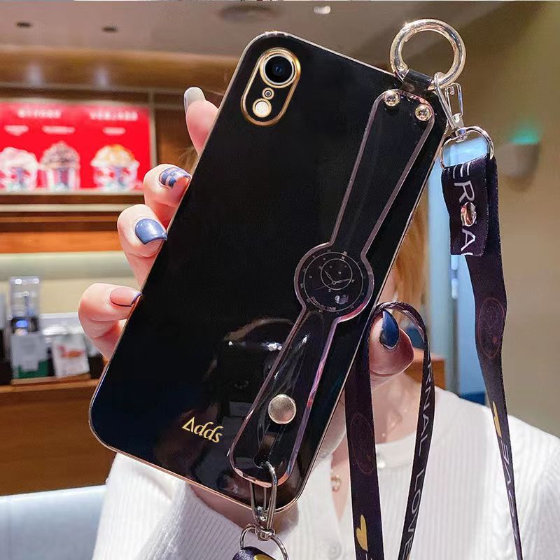 Casing iPhone XR X XS MAX 11 PRO MAX Electroplated Wrist Strap