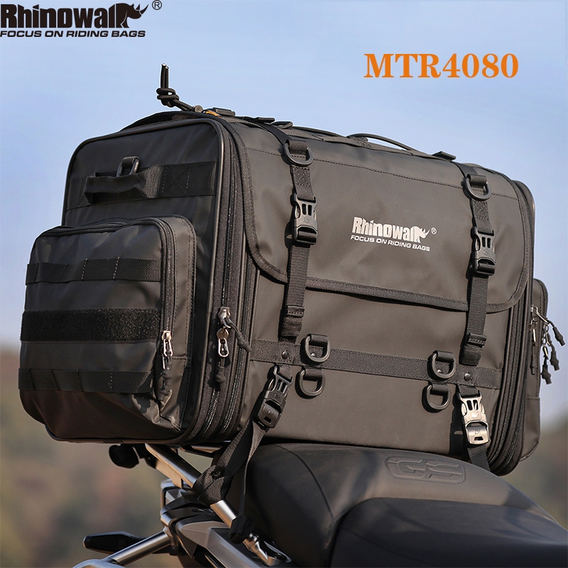 Rhinowalk Waterproof Motorcycle Saddle Bag Expandable Tail Bag Cycling Motorcycle Rear Seat Bag 0913