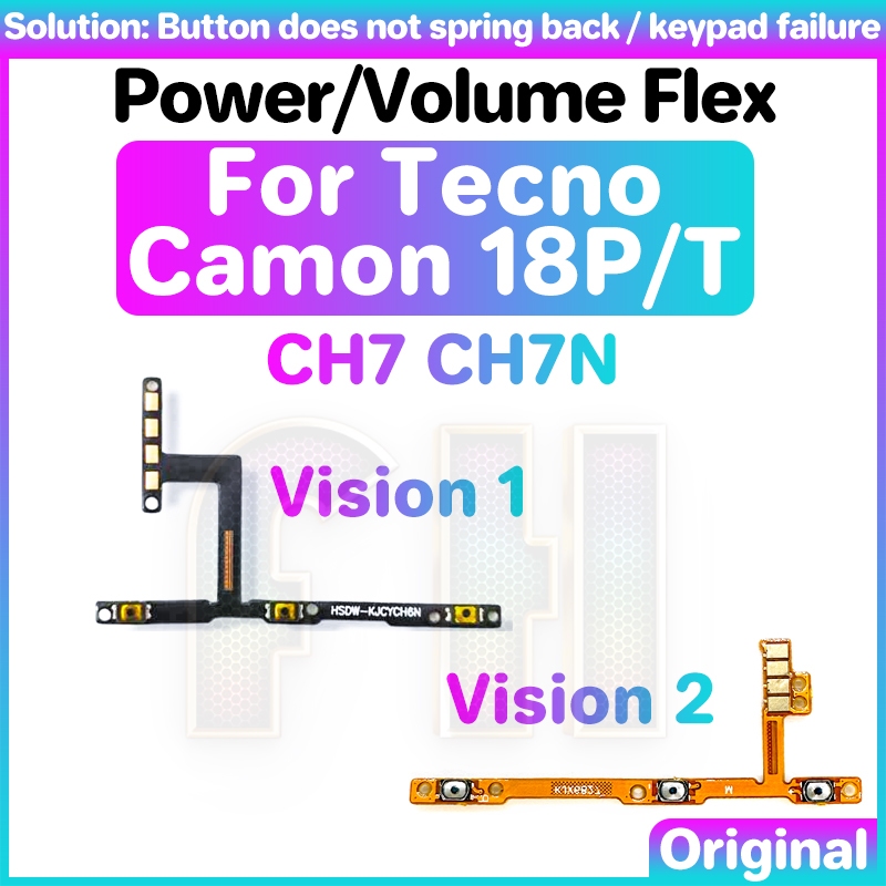 Power Volume button flex For Tecno Camon 18p 18T 18 P T CH7 CH7N Switch ...