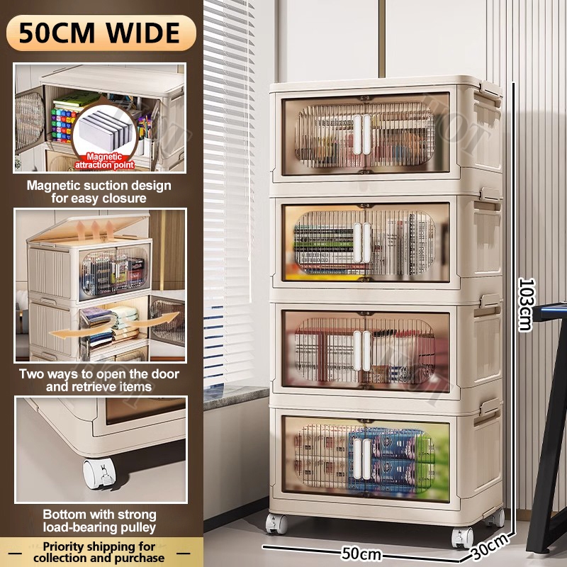 1/2/3/4/5 Layers Foldable Storage Cabinet Storage Box Multipurpose ...