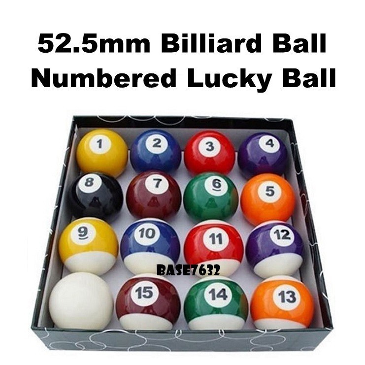 52.5mm 52mm 2 1/15 inch 16pcs Set Lucky Ball Snooker Billiard Number ...