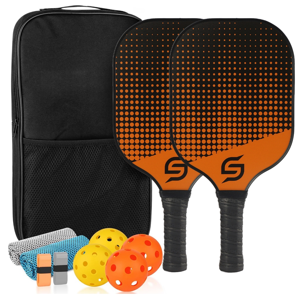 Pickleball Paddles,Fiberglass Surface Pickleball Set of 2 with ...
