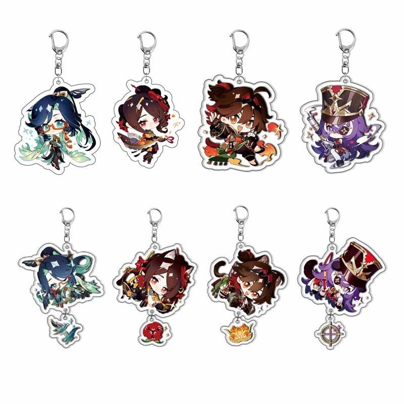 New Genshin Impact Game Cartoon Keychain Chiori Xianyun Chevreuse Cute ...