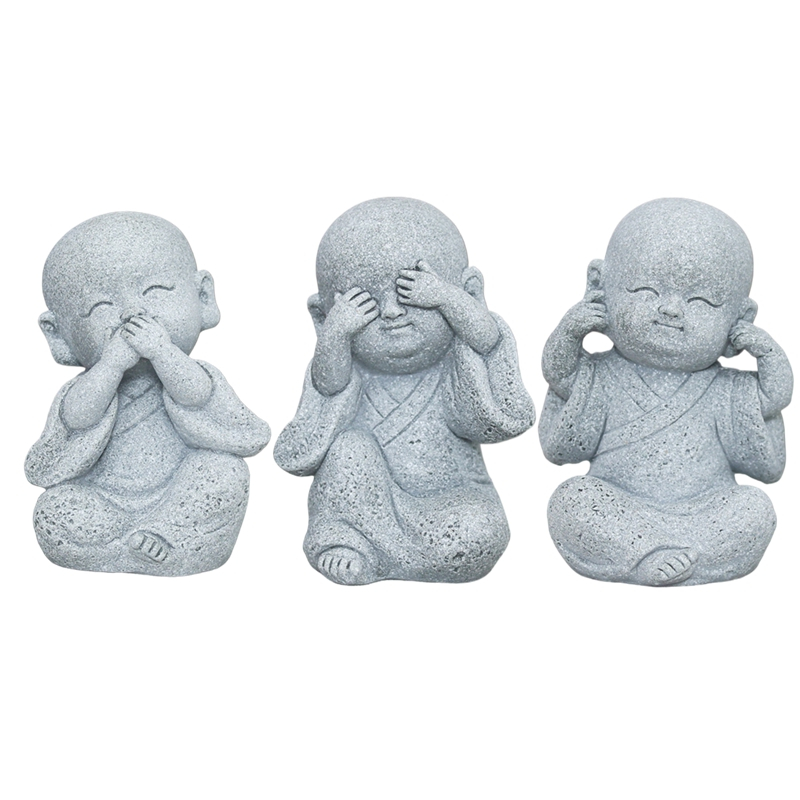 Cute Mini Stone Buddha Statue Little Buddhist Monks Tibetan Buddhism