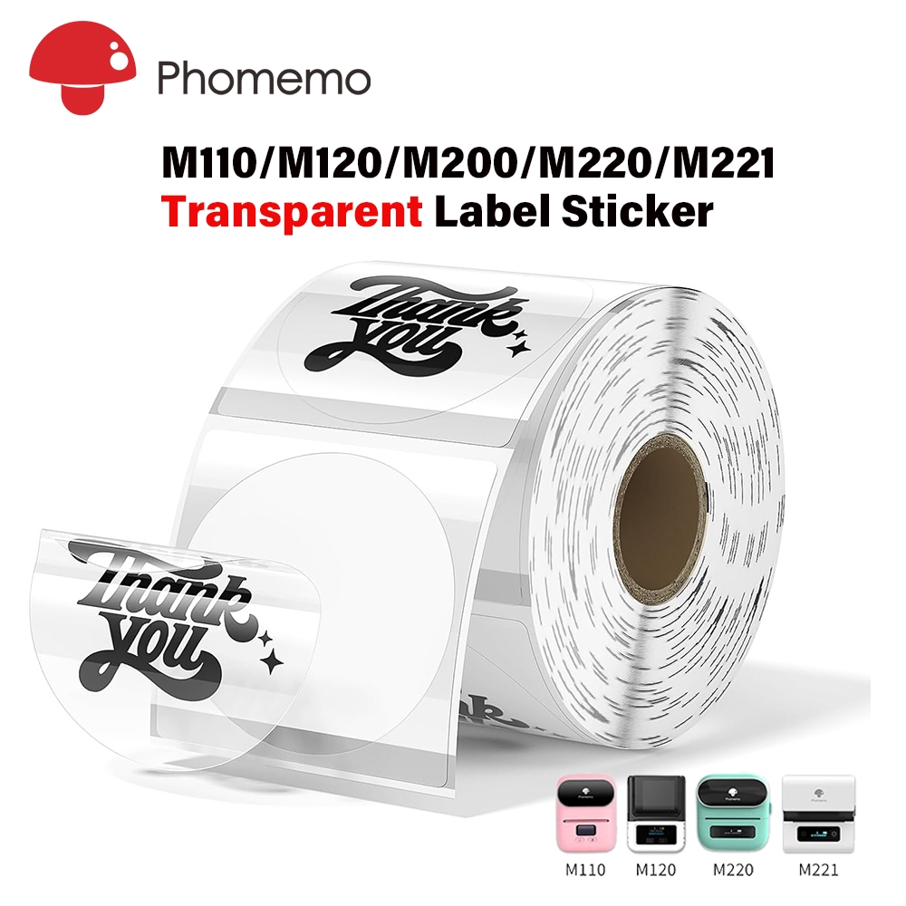 Phomemo Transparent Label Sticker For M110/M220/M120/M200/M221/241BT ...