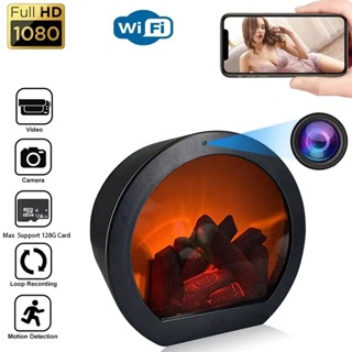1080P HD Mini Camera WIFI Fireplace Decorative Light Camcorder LED ...