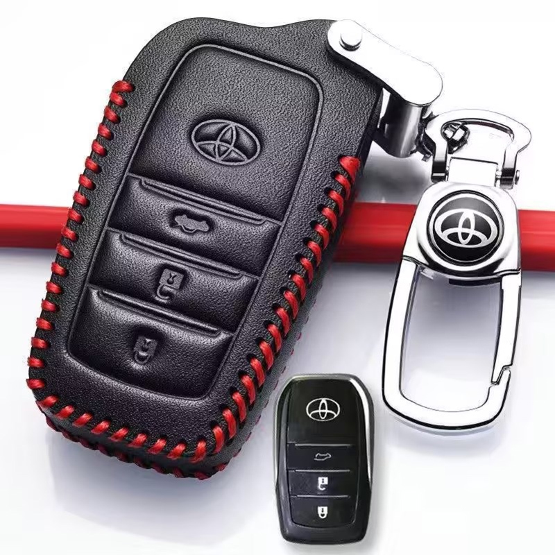 3 buttons leather car remote key case protect For Toyota Innova/Harrier ...