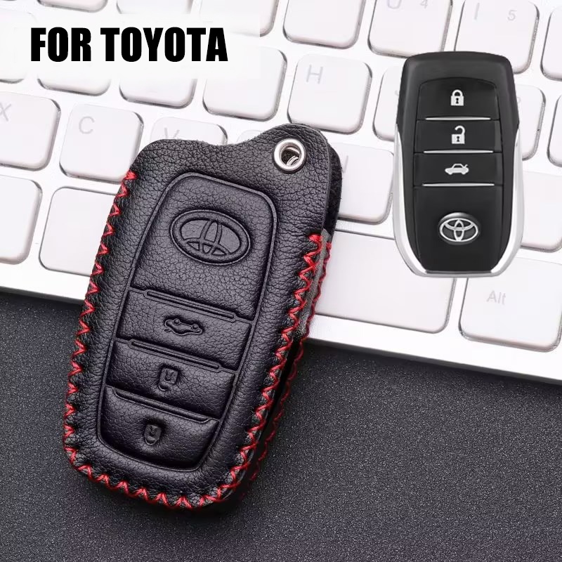 Toyota Car Key Cover Buttons Leather Protect For Toyota Camry Innova